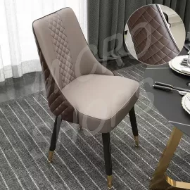 Contemporary Upholstered Dining Chair Brown and Grey