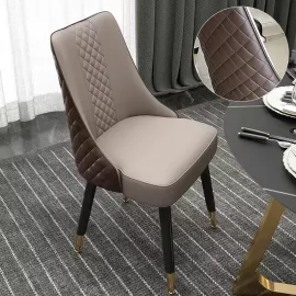 Contemporary Upholstered Dining Chair Brown and Grey