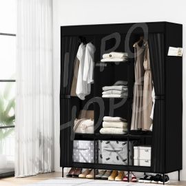 Artiss Large Portable Clothes Closet Wardrobe with Shelf Black