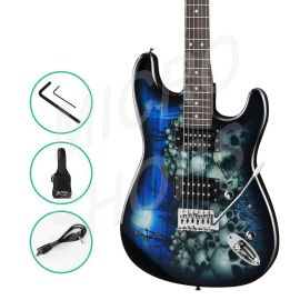 Alpha 41 Inch Electirc Guitar Humbucker Pickup Switch Full Size Skull Pattern