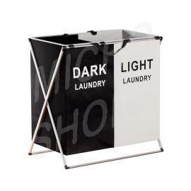 Artiss Laundry Basket Hamper Large Foldable Washing Clothes Storage 2 Sections