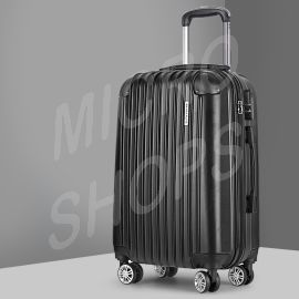 Wanderlite 28 Inch Luggage with TSA Lock Spinner Carry On Hard Shell Travel Suitcase Luggage Case Black