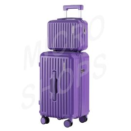 Wanderlite 2pcs Trunk Luggage Suitcase Travel Carry On TSA Lock 12" 20" Purple