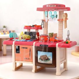 Keezi Kids Kitchen Pretend Play Set Cooking Sound Steam Light Function