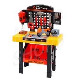 Keezi Kids Pretend Workbench DIY Tools 54 Piece Children Role Play Toys Black