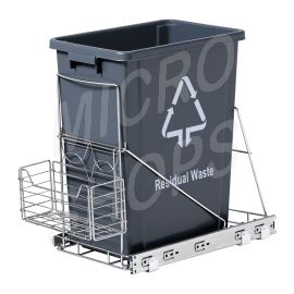 Cefito Pull Out Bin Kitchen Cabinet Slide Garbage Rubbish Bins Basket 40L Grey