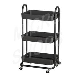 Artiss Storage Trolley Kitchen Cart 3 Tiers Rack Shelf Organiser Wheels Black