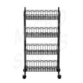 Artiss 4-Tier Shelving Unit Adjustable Garage Storage Kitchen Rack With Wheels