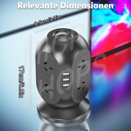 12-in-1 Tower Power Strip with USB
