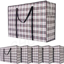 CARLA HOME 6 Pack Large Moving Storage Bags with Zipper & Handles for Clothes, Bedding, Blankets, Dorm & Travel (80x55x25cm)