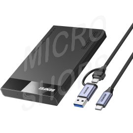 BENFEI 000385BK 2.5 Inch SATA to USB-A + USB-C Tool Free External Hard Drive Enclosure (6Gbps, Optimized for SSD, Support UASP SATA III)