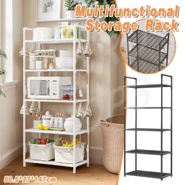 5Tiers Pot Storage Rack Pan Stand Saucepan Holder Cookware Organizer for Kitchen - White