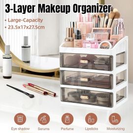 3Layer Cosmetic Organiser Storage Drawer Case Makeup Box for Home and Bathroom