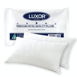 Luxor Australian Made Hotel Quality Pillow Standard Size Twin Pack