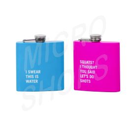2 Pcs Stainless Steel Hip Flask (175 ml Each) – Funny Quotes, 4 Super‑Bright Colours