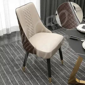 Contemporary Upholstered Dining Chair Brown and Cream