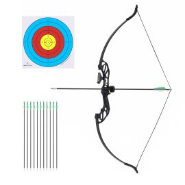 Everfit 55lbs Bow Arrow Set Recurve Takedown Archery Hunting for Beginner Green