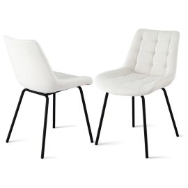 Artiss 2x Dining Chairs Velvet Tufted Kitchen Lounge Cafe Accent Chair Beige