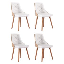 1 Set of 4 Artiss Dining Chairs White PU