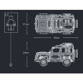 Technical Rover Defender Collector'S Building Blocks Set