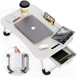 Laptop Bed Desk with Storage and foldable legs for Adults, Kids & Home Office