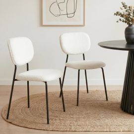 White Whisper Teddy Fabric Dining Duo