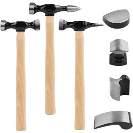 SWANLAKE 7-Piece Auto Body Repair Kit, Auto Body Tools, Auto Body Repair Hammer and Dolly Tools with Carbon Steel Hammer Heads