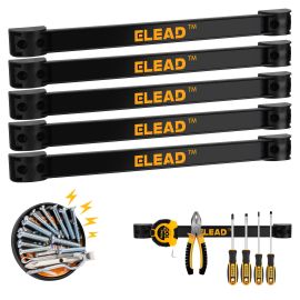 ELEAD 6-Piece 12In Magnetic Tool Holder Storage Organizer Wall Mount Rack Strip Garage