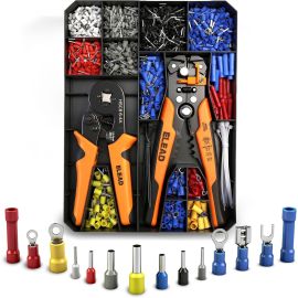 ELEAD 1188PCS Wire Ferrule Crimping Tool Kit,Ratcheting Ferrule Crimper HSC8 6-4A with Wire Stripper