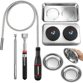 SEDY 6-Piece Telescoping Magnetic Pickup Tools Set: 31in Portable Magnetic Pickup Stick, 25in Pen-Style Magnetic Pickup Tool
