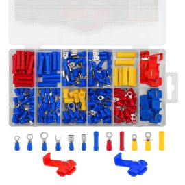HORUSDY 200-Piece Electrical Wire Connector Kit, Insulated Crimp Terminal Assortment with Quick Splice Connectors, Ring