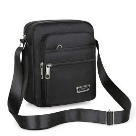 Mens Crossbody Shoulder Bag Travel Messenger Bag Casual Handbag for Boys and Men - Black-6 zippers