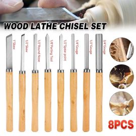 8X Heavy Duty HSS Wood Lathe Chisel Set Turning Wood Tools Carving GougeDurable
