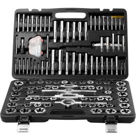 Tap and Die Set, 116-Piece Include Metric and SAE Size, Bearing Steel Taps and Dies, Essential Threading Tool for Cutting External Internal Threads, with Complete Accessories and Storage Case