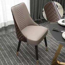 Contemporary Upholstered Dining Chair Brown and Grey